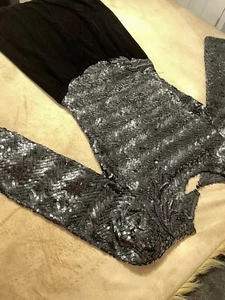 1980er Jahre Cache by Bari Protas Pailletten Abendkleid Größe 9/10 - Bild 1 von 12