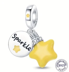 S925 Luminous Sparkle Wishing Bottle Charm For Bracelet - Picture 1 of 3