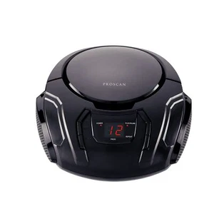 PROSCAN Elite Portable CD Boombox with AM/FM Radio Black - Picture 1 of 4