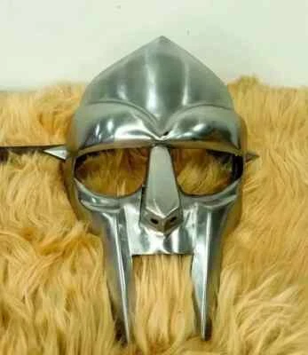 Броня для лица, средневековая ручная маска гладиатора MF Doom, безумный злодей, 18 г мягкая, сталь - Изображение 1 из 4