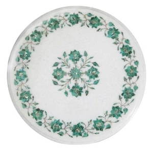 12" Malachite Semi Precious Stones Marble End Side Table Top Home decorative - Picture 1 of 1