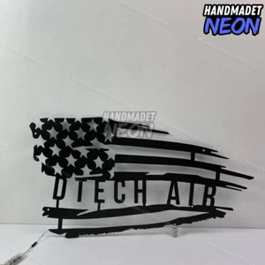 Custom Distressed USA Flag Metal Wall Art Led Light Decor - Picture 1 of 3