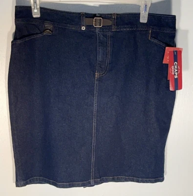 Falda Lápiz Jean Azul Denim Chaps Para Mujer Talla 14 Elastizada Azul Oscuro Lavado Nueva Con Etiquetas Foto 1 de 4