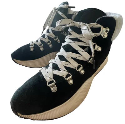 Sorel Waterproof Ankle Winter Boots Women's 10 Black Suede Faux Fur NL4434 010 - Image 1 of 4