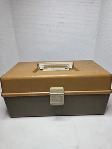 Vintage PLANO 5000 Two Tray Tackle Box Yellow - Picture 1 of 15