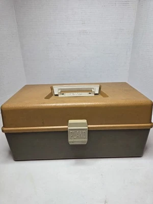 Vintage PLANO 5000 Two Tray Tackle Box Yellow - Image 1 of 4