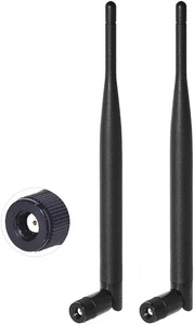 Bingfu Dual Band WiFi Antenna 2.4GHz 5GHz 5.8GHz 6dBi MIMO RP-SMA Male Aerial A - Picture 1 of 9