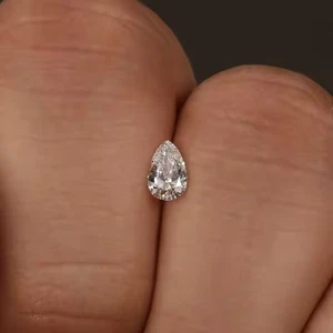 1 Ct Beautiful Pear Cut Lab Grown Natural D Color Diamond VVS1 Certified - Picture 1 of 9