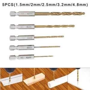 5X 5pcs 1/4 Hex 1/4Inch Hex Titanium Drill Bit Drill Bit Titanium Accessories - Afbeelding 1 van 9