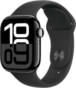 Apple Watch Series 10 (GPS) 42mm Jet Black Aluminum - S/M Sport Band (MWWE3LW/A) - Photo 1 sur 12