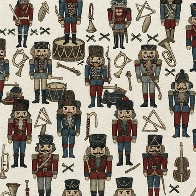 3 Yards Nutcracker Tapestry Fabric – Woven Christmas Upholstery Material 54” - Image 1 of 4