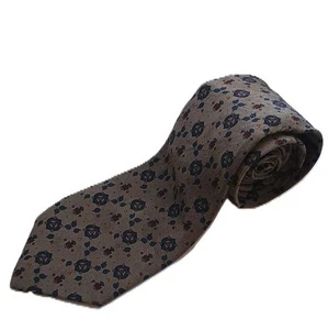 Brioni Neck Tie Beige Blue Geometric Necktie Silk 58" Made in Italy - Picture 1 of 7