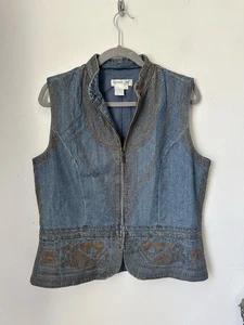 Coldwater Creek Vintage women's Embroidered Waistcoat Uk Medium - Picture 1 of 13