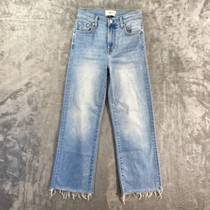 7 For All Mankind Cropped Alexa Jeans Women’s Size 25 Blue Light Wash Denim - Picture 1 of 9