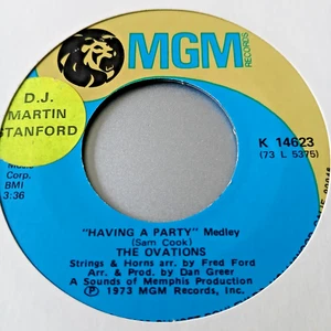 The Ovations  :  Having A Party   -  Medley   -  MGM   -  70's Soul 45  -  Exc - Picture 1 of 2