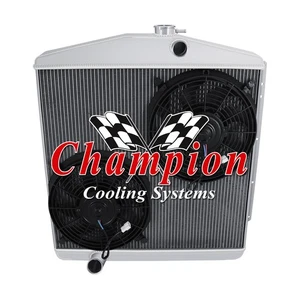 SR Champion 3 Row Radiator W/ 2 12" Fans for 1954 - 1956 Oldsmobile 88 #CC54OL - Foto 1 di 10