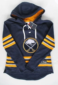 Buffalo Sabres NHL Fanatics Hoodie Jersey Women's Size L Navy Blue Long Sleeves - Picture 1 of 11