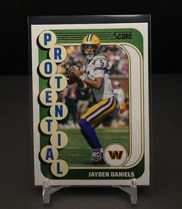 Tarjeta de novato potencial 2024 Score Jayden Daniels #3 RC Commanders - Imagen 1 de 7