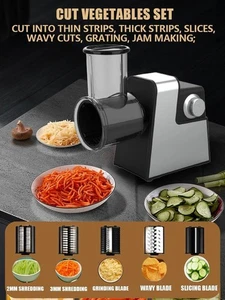 Elektrische Käsereibe Salatmaschine 400W Elektrischer Gemüseschneider Zerkleinerer - Bild 1 von 9