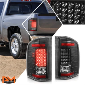 For 07-14 Chevy Silverado Full LED Tail Light Rear Brake/Reverse Lamp Bar Black - Picture 1 of 7