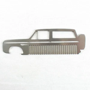 66-77 Ford Bronco Brushed Stainless Steel Metal Trim Beard Hair Mustache Comb - Picture 1 of 2