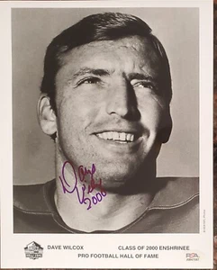 Dave Wilcox PSA COA Autograph 8x10 NFL Hall Of Fame Photo San Francisco 49ers - Picture 1 of 7