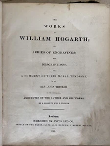 William Hogarth, The Works Of Antique Book 1833 And Signed 1896 By A Actress - Bild 1 von 11