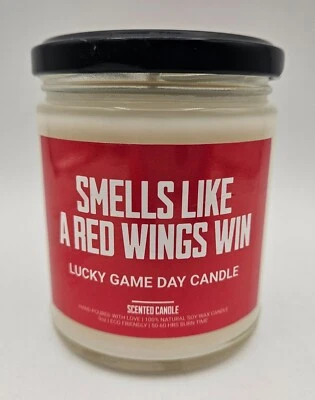 НОВАЯ свеча Smells Like A Red Wings Win Detroit Red Wings My Lucky Game Day - Изображение 1 из 4