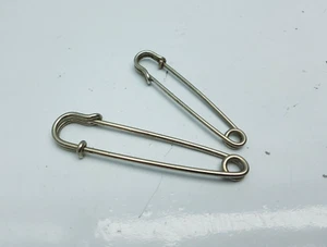 Steel Kilt Safety Pins Needles Jewellery Cloth 7.5 & 6 cm - Picture 1 of 6