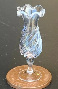 1:12 Scale Patterned Real Glass Vase Tumdee Dolls House Flower Ornament G440 - Picture 1 of 2