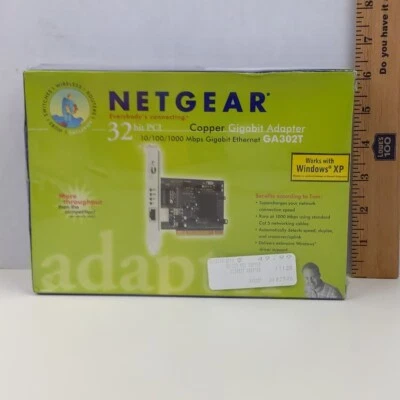 Netgear GA302T 32-Bit PCI Copper Gigabit Ethernet Network Adapter New  - Image 1 of 2
