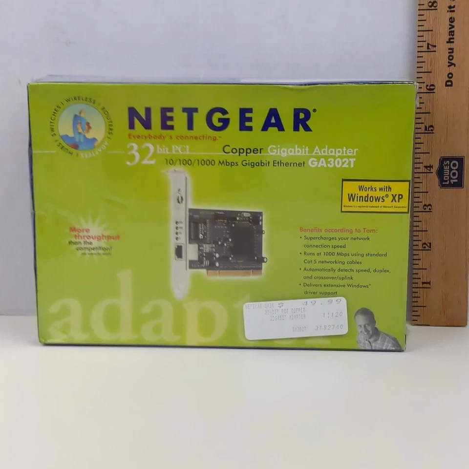 Netgear GA302T 32-Bit PCI Copper Gigabit Ethernet Network Adapter New  - Image 1 of 2