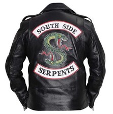 Riverdale Southside Serpents jughead jones Cole Sprouse Men Leather Biker Jacket