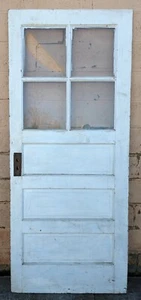 35.5x84" Antique Vintage SOLID Wood Wooden Exterior Entry Door Window Wavy Glass - Picture 1 of 4