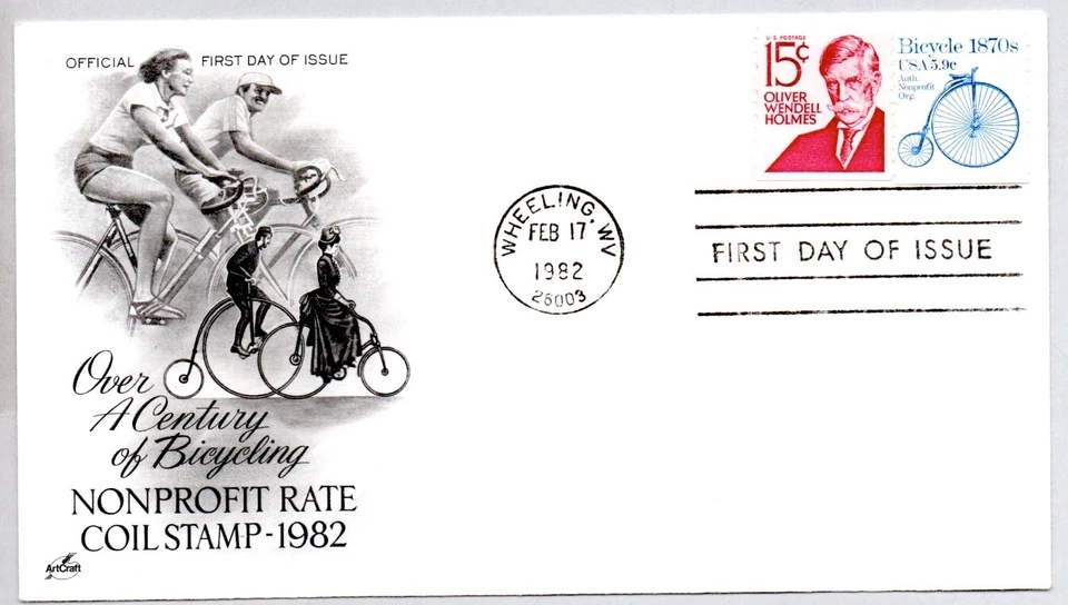 #1901 BICYCLE 1870'S TRANSPORTATION SERIES FIRST DAY OF ISSUE, ARTCRAFT FDC - Image 1 of 1