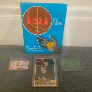 1973 NCAA March Madness - lot of 4 items / tickets, program, Walton auto VG+-EX - Picture 1 of 8