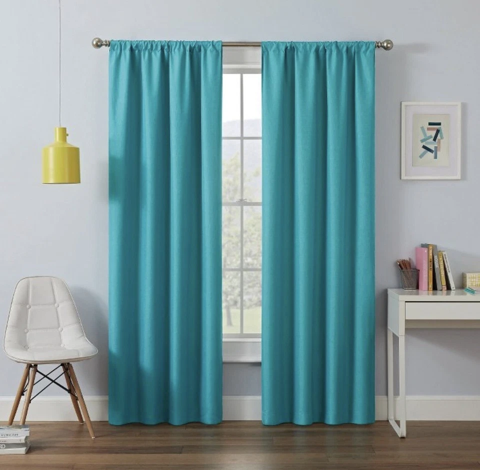Eclipse Kendall Blackout Kids Bedroom Curtain Panel Turquoise 42 X 63