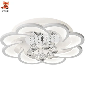 Modern Acrylic LED Ceiling Light Crystal Flower Shaped Chandelier Lamp Fixture - Picture 1 of 10