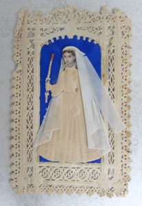 Ancienne image pieuse 10 x 6,5 cm , canivet, communion Circa 1960 - Imagen 1 de 2