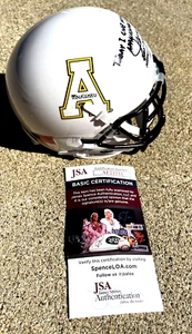 Minicasco firmado por Jerry Moore certificado de autenticidad JSA Appalachian State Mountaineers - Imagen 1 de 4