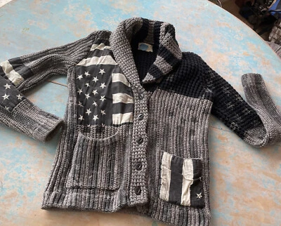 111. CÁRDIGAN DENIM & SUPPLY RALPH LAUREN PARA HOMBRE BANDERA AMERICANA Algodón Gris S Foto 1 de 4