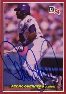 Pedro Guerrero autograph signed Dodgers 1984 Donruss Action All-Stars jumbo card