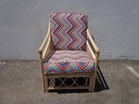Rattan Chair Armchair Seating Living Room Bohemian Boho Chic Peacock Coastal Cover