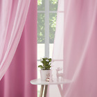 Set Of 4 Pink Blackout Curtains For Living Room 95" Long Sheer & Blackout Curtai