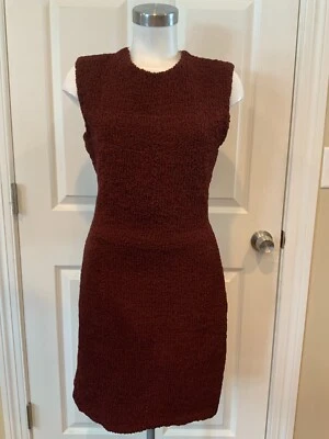 Alexander Wang Dark Red Texture Sleeveless Dress W/ Sheer Mesh Back, Size 8 (US) - Image 1 of 4