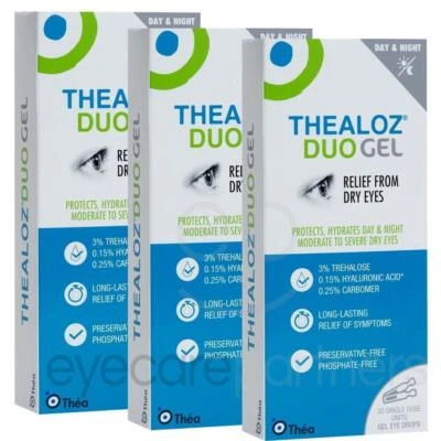 NICORETTE 3 x Thea Thealoz Duo Gel Single Dose 30 Vials intensive dry eye treatment