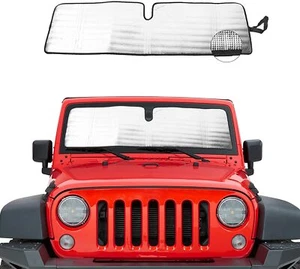 Parabrisas Parasol Protector Térmico Alfombrilla para Jeep Wrangler Rubicon Sahara TJ JK a - Imagen 1 de 7