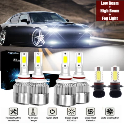 6 peças para 2006 2007 2008 2009 Dodge Charger faróis de LED lâmpadas de neblina 6000K - Imagem 1 de 4