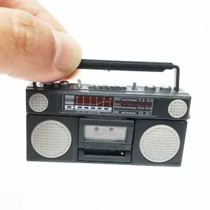 Dolls House Miniature 1:6th Scale Vintage Boombox Radio Recorder Music Accessory - Picture 1 of 12