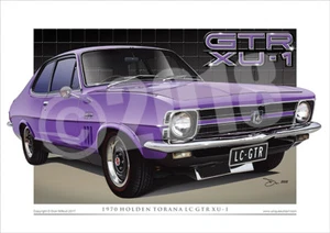 Torana LC GTR XU1 Dibujo de coche - Classic Holden Torana Art Prints ( 8 colores )  - Imagen 1 de 12